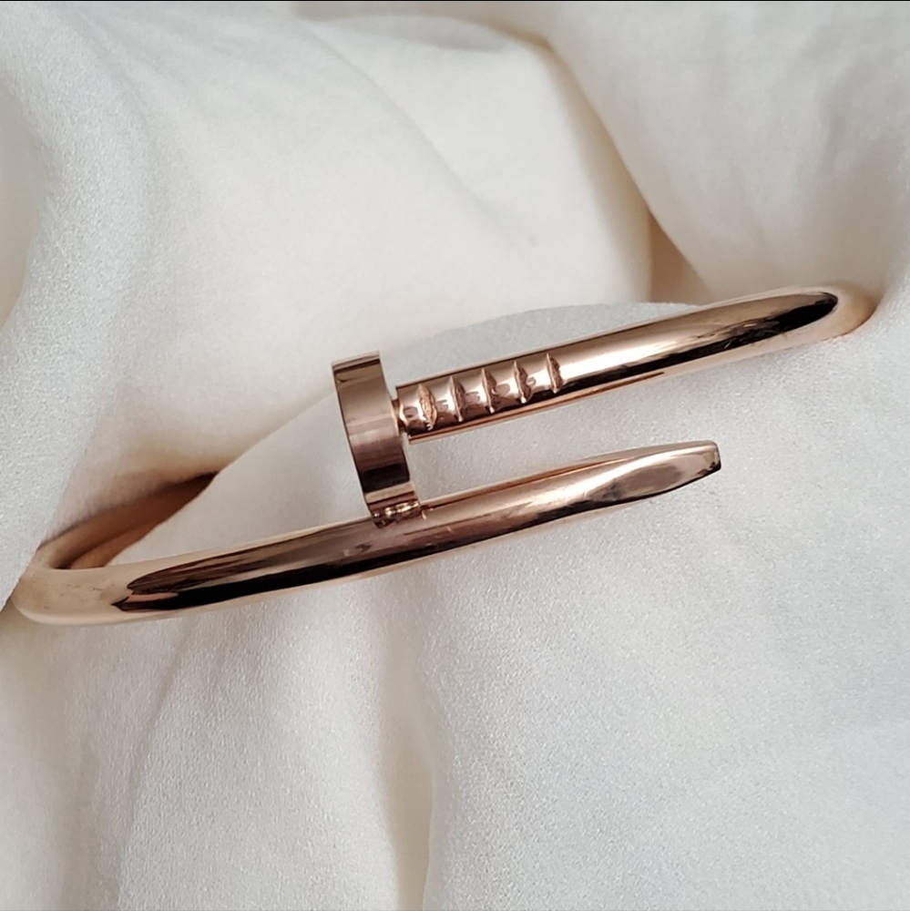 Nail Bracelet 18k Rose Gold Plated Bangle